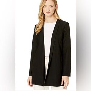 Eileen fisher lightweight washable crepe stretch blazer womens L minimalist